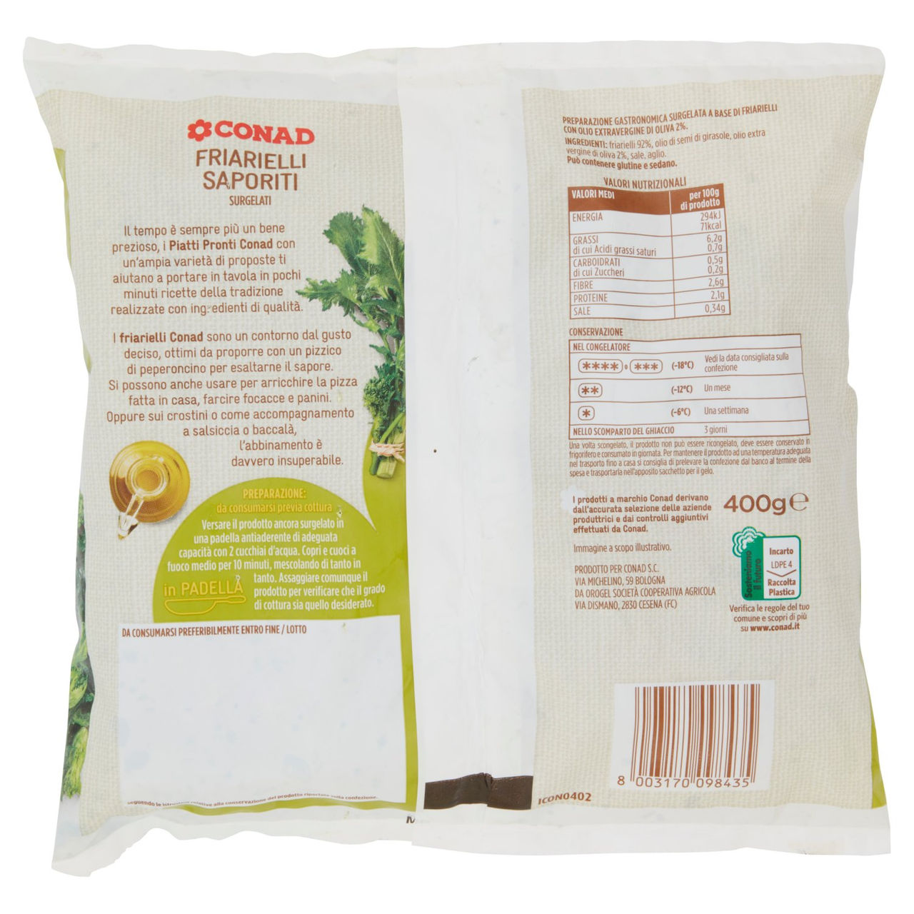 CONAD Friarielli Saporiti Surgelati 400 g