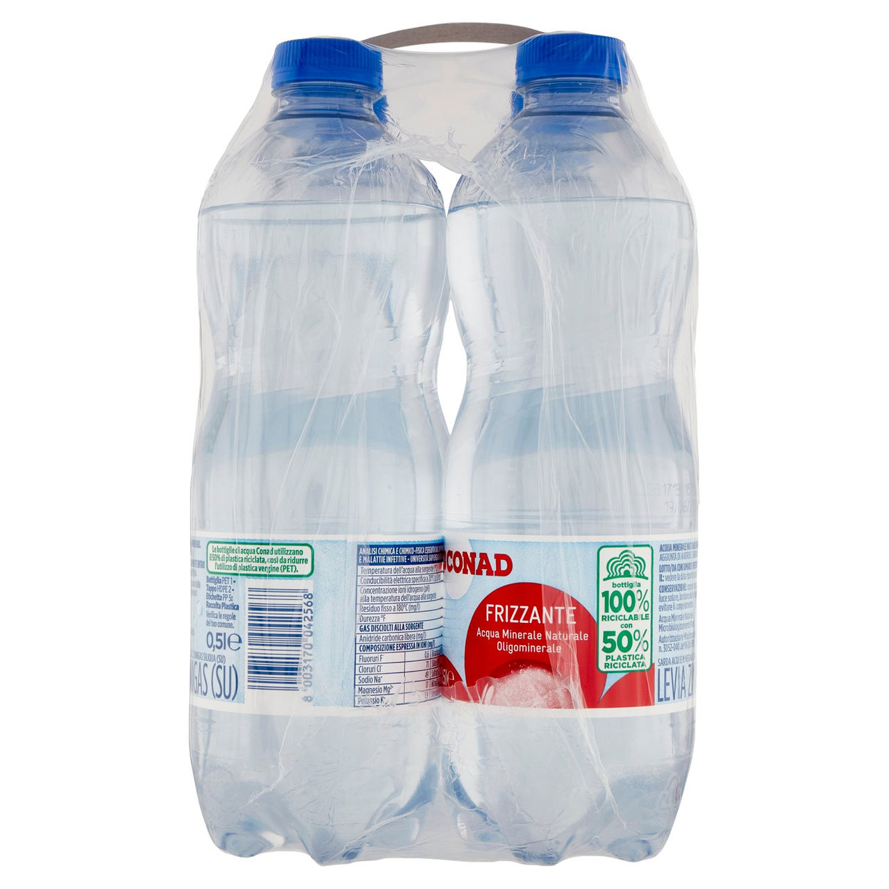 CONAD Frizzante Acqua Minerale Naturale Oligominerale Levia 6 x 0,5 l