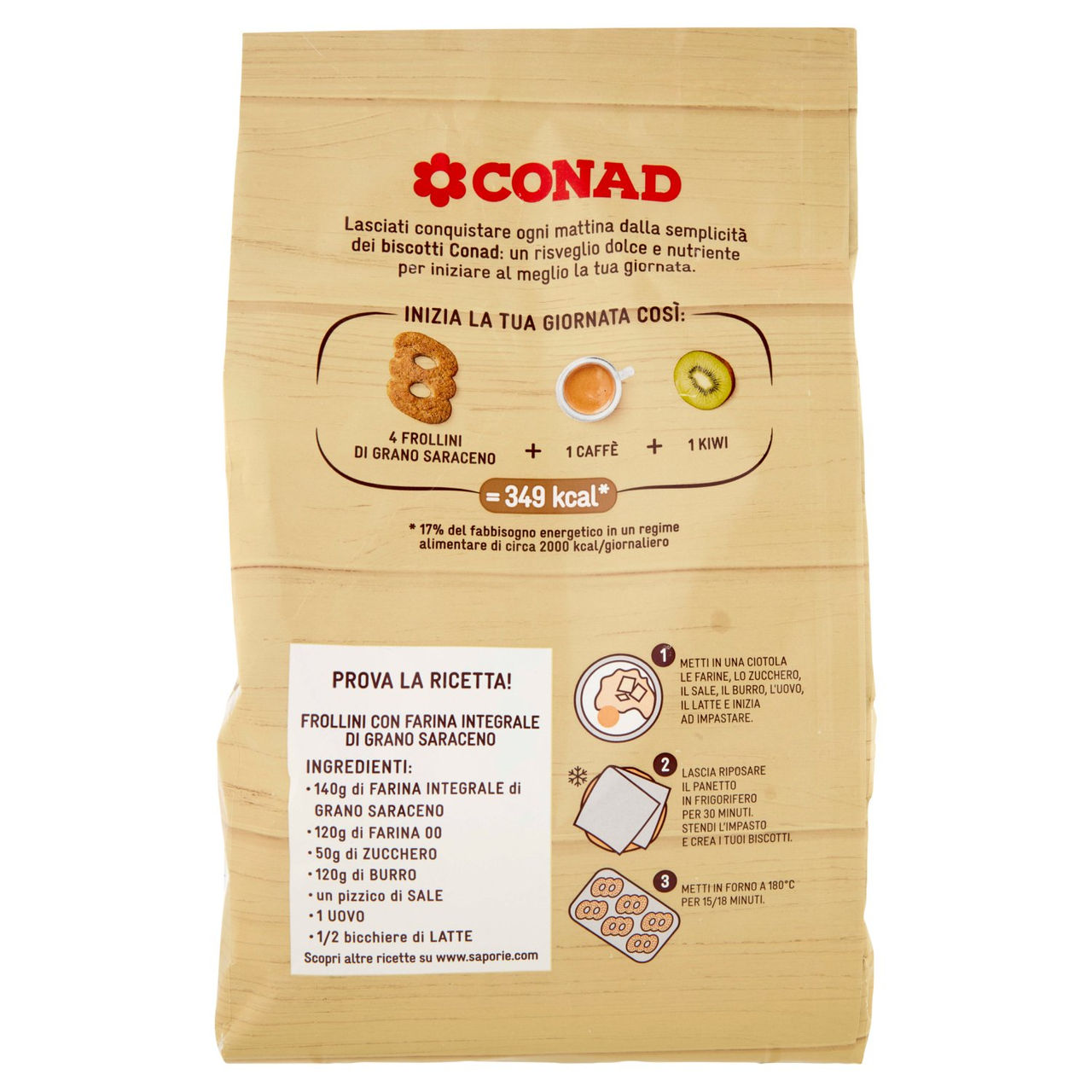 CONAD Frollini con farina integrale di Grano Saraceno 800 g
