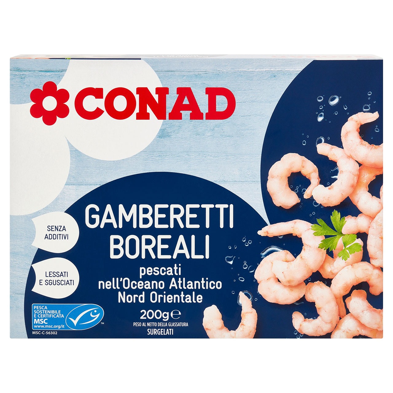 Gamberetti Boreali Surgelati 200 g Conad