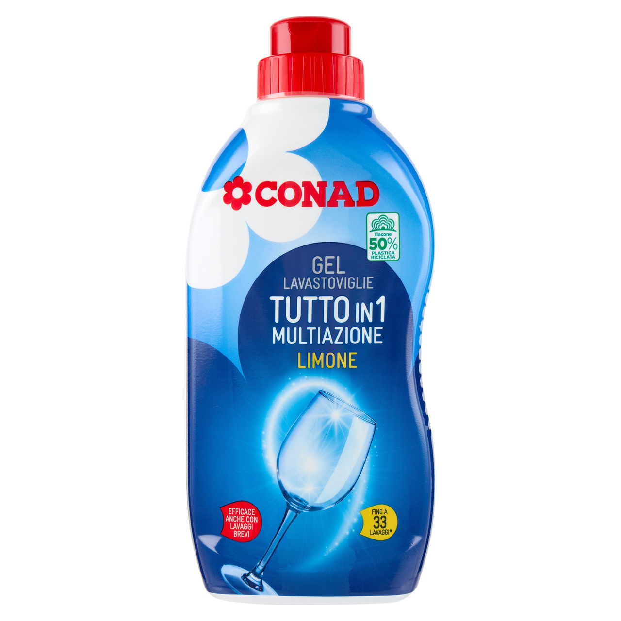 CONAD Gel Lavastoviglie Tutto in 1 Multiazione Limone 600 ml