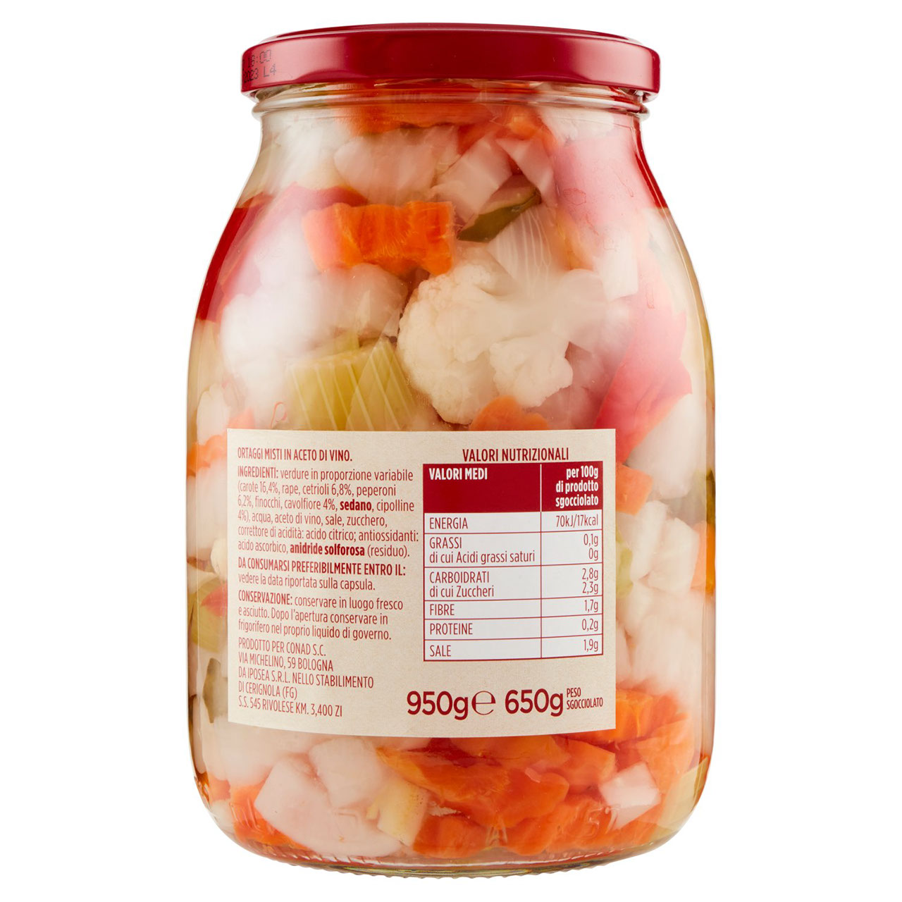 Giardiniera Sottaceto 950 g Conad