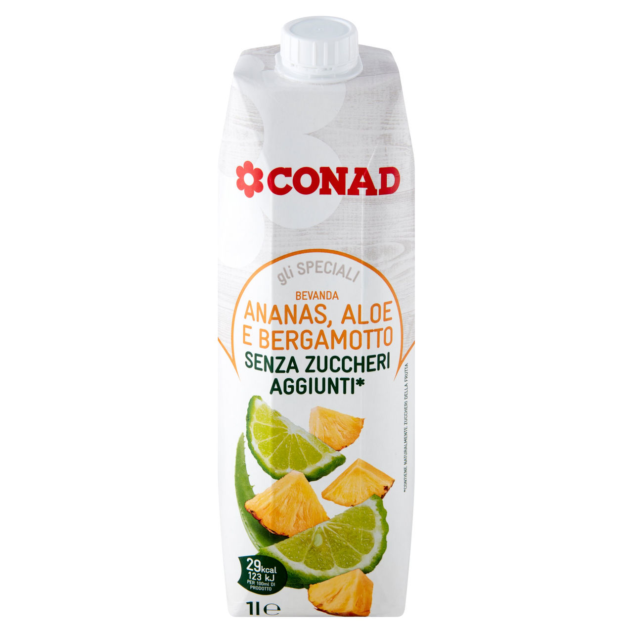 CONAD Gli Speciali Bevanda Ananas, Aloe e Bergamotto Senza Zuccheri Aggiunti* 1 l