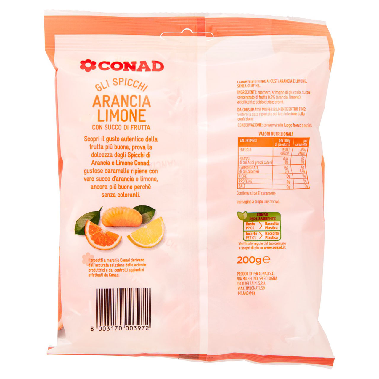 Gli Spicchi Arancia Limone 200 g Conad