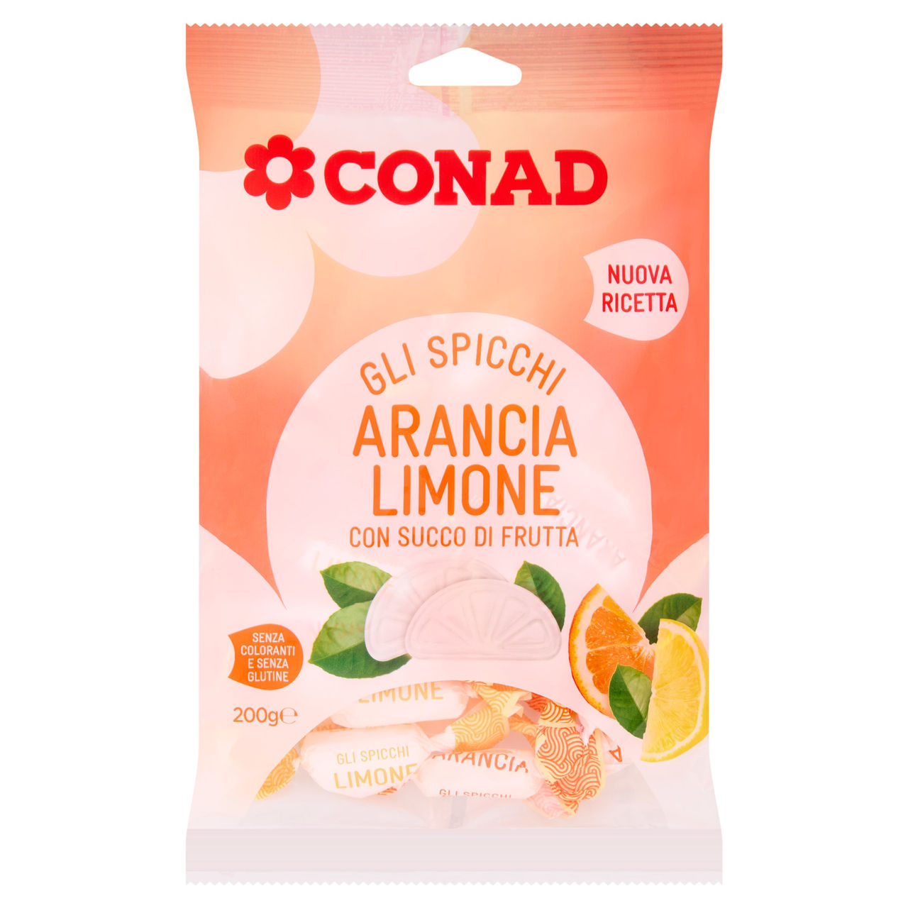 CONAD Gli Spicchi Arancia Limone con Succo di Frutta 200 g
