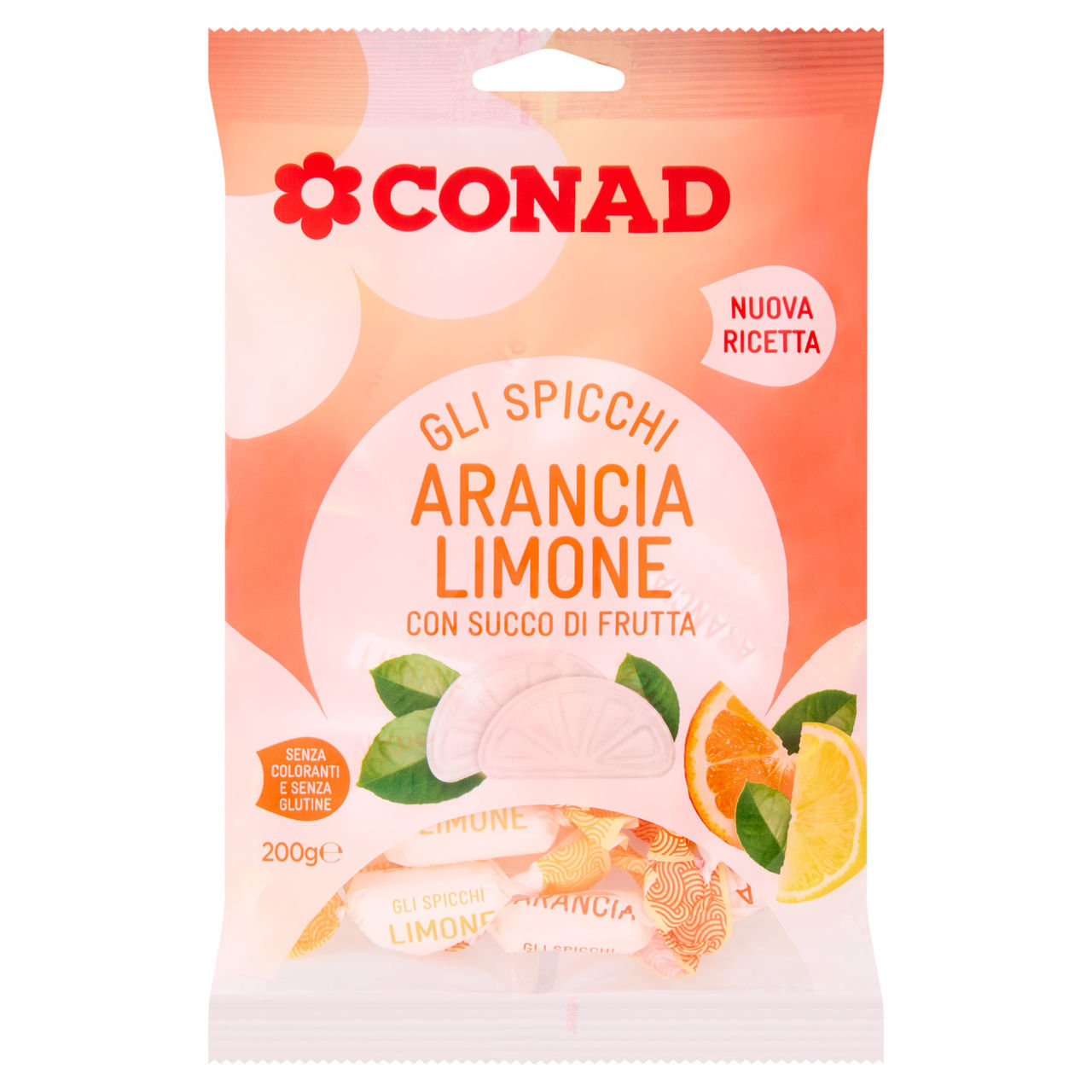 CONAD Gli Spicchi Arancia Limone con Succo di Frutta 200 g