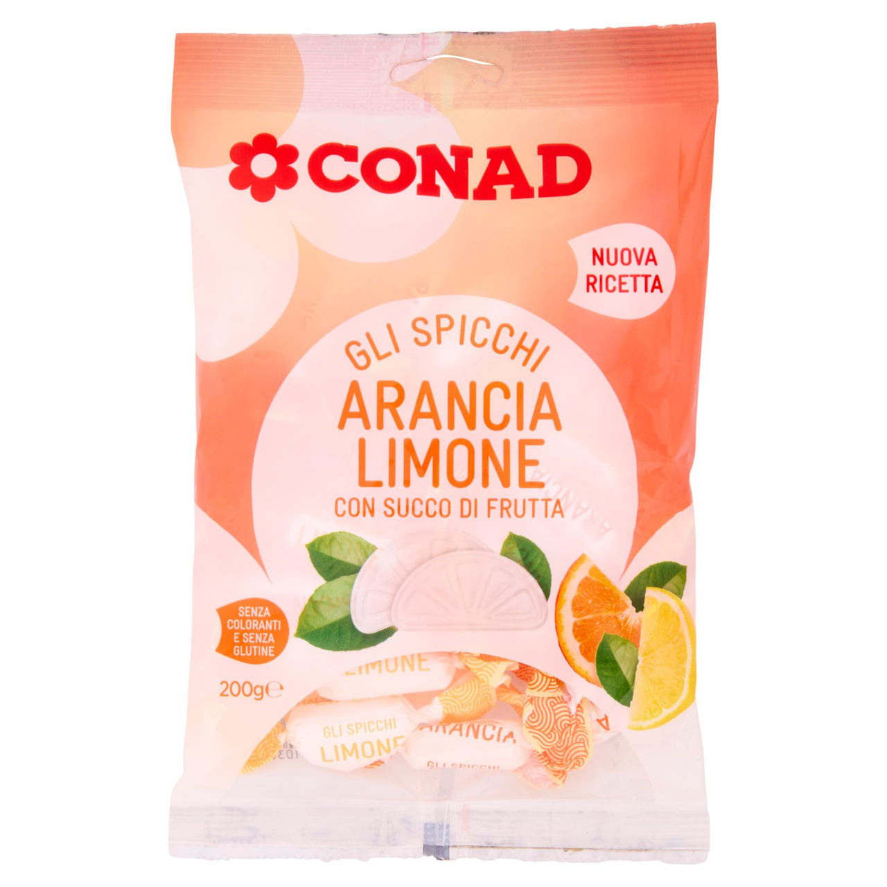 CONAD Gli Spicchi Arancia Limone con Succo di Frutta 200 g
