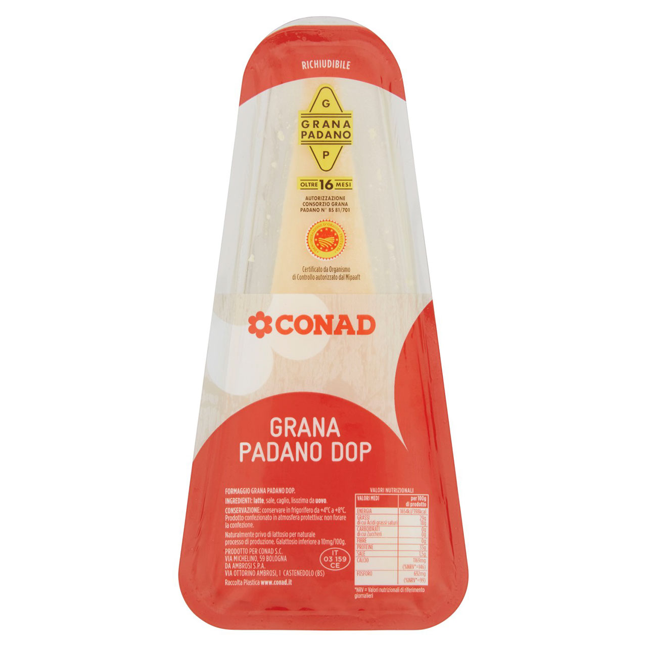 CONAD Grana Padano DOP Oltre 16 Mesi 250 g