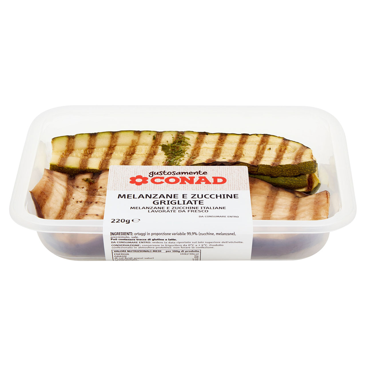 CONAD Gustosamente Melanzane e Zucchine Grigliate 220 g