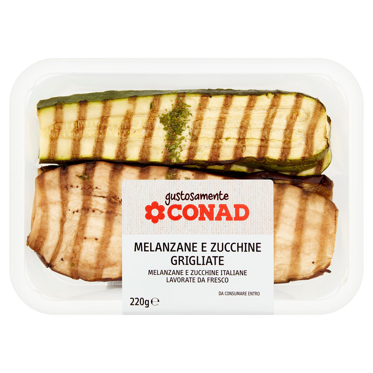 CONAD Gustosamente Melanzane e Zucchine Grigliate 220 g