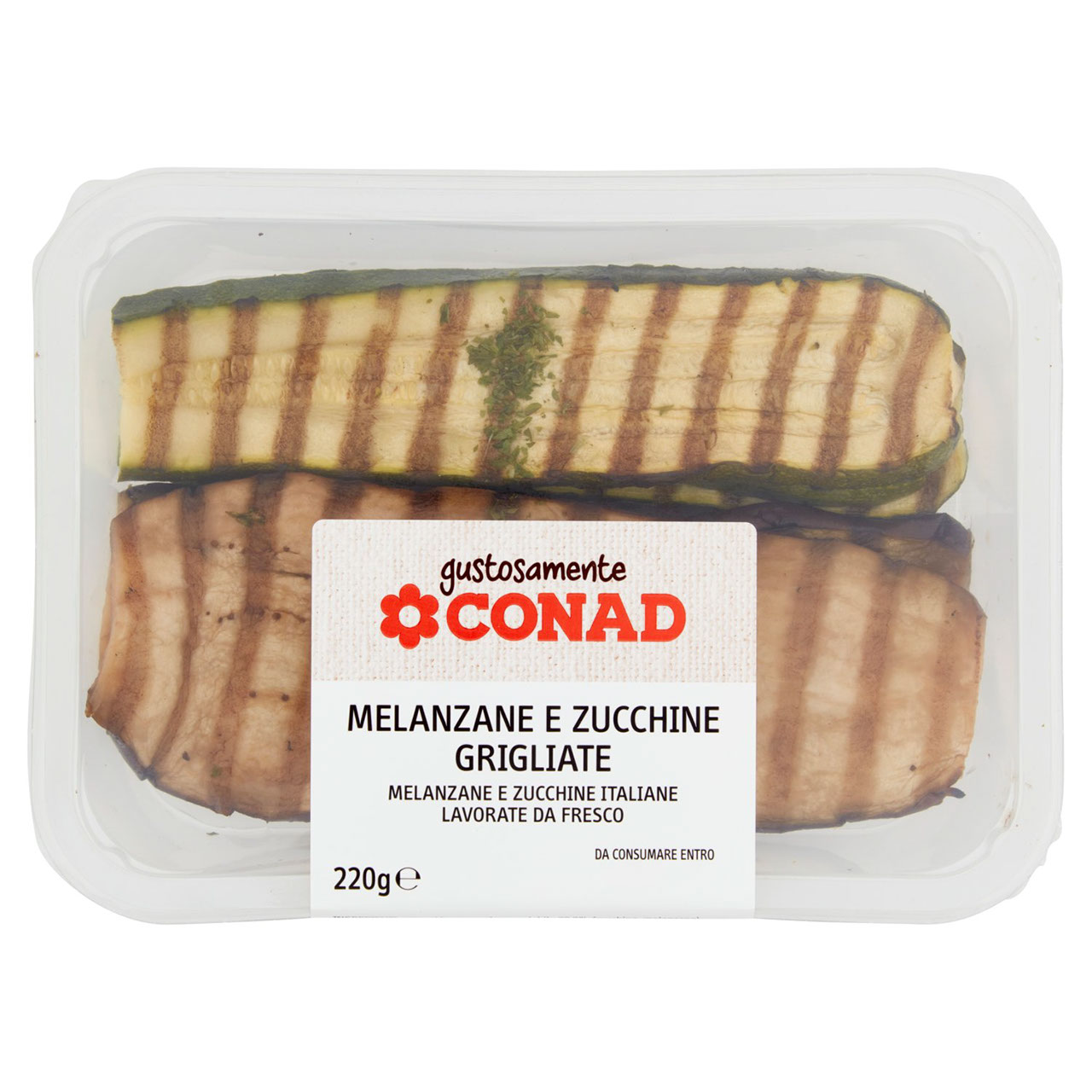 CONAD Gustosamente Melanzane e Zucchine Grigliate 220 g