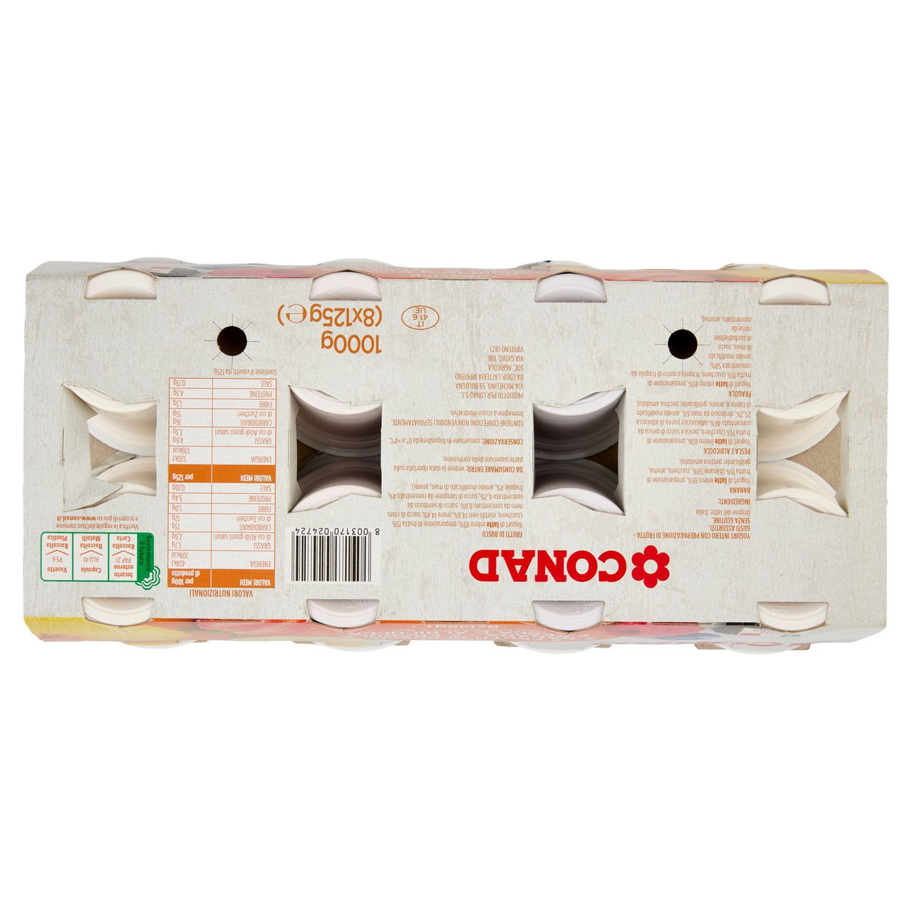 Yogurt Assortiti alla Frutta 8 x 125 g Conad
