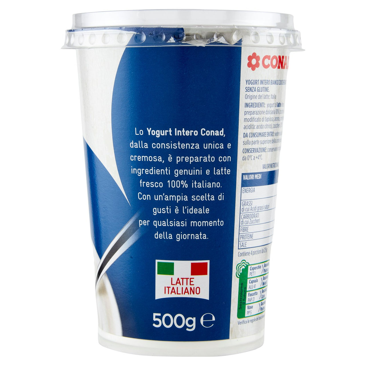 Yogurt Dolce Intero 500 g I Cremosi Bianco Conad