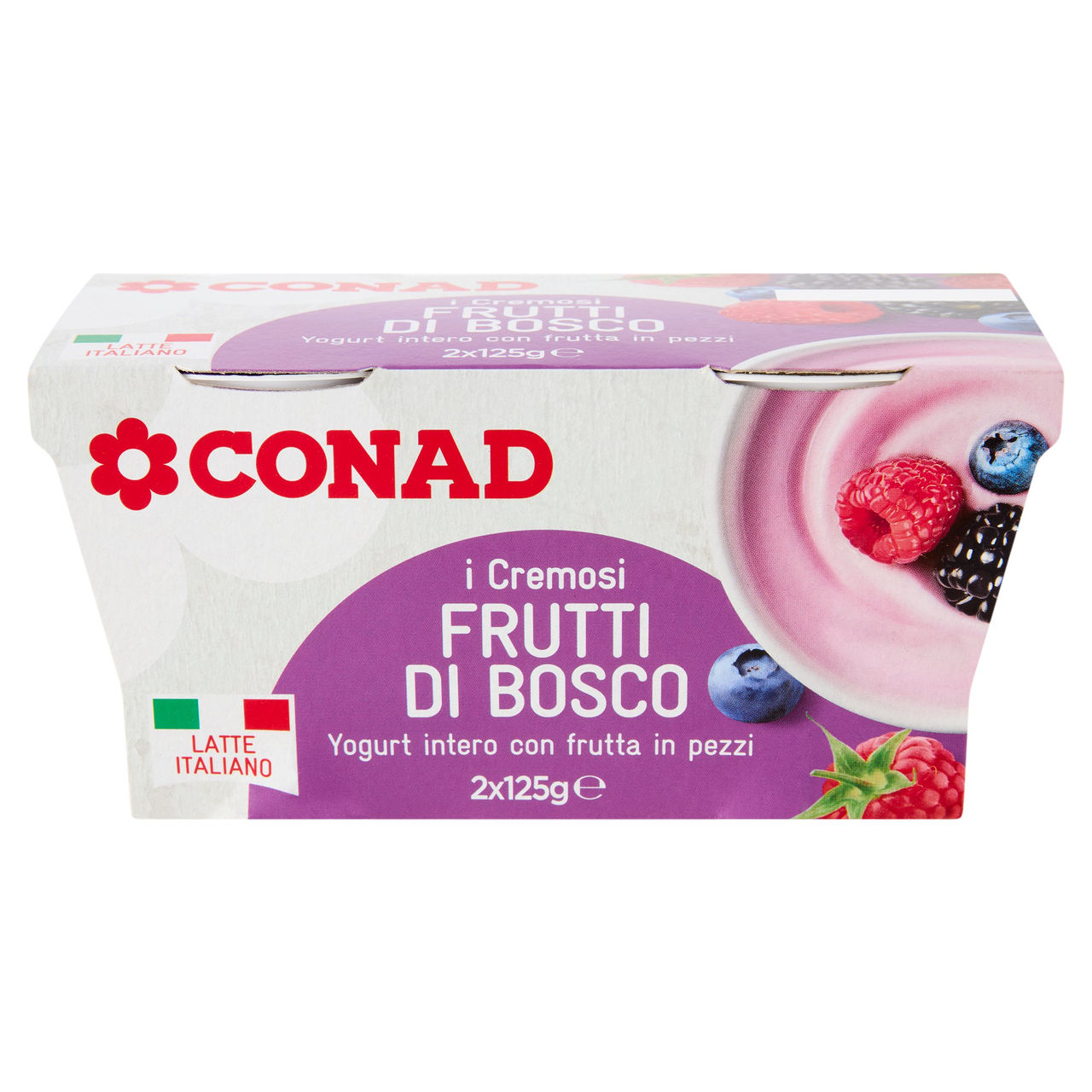 Yogurt Intero ai Frutti di Bosco 2x125g Conad
