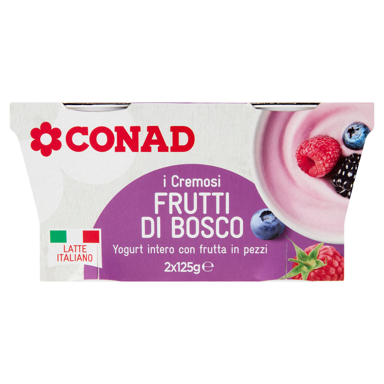 Yogurt Intero ai Frutti di Bosco 2x125g Conad