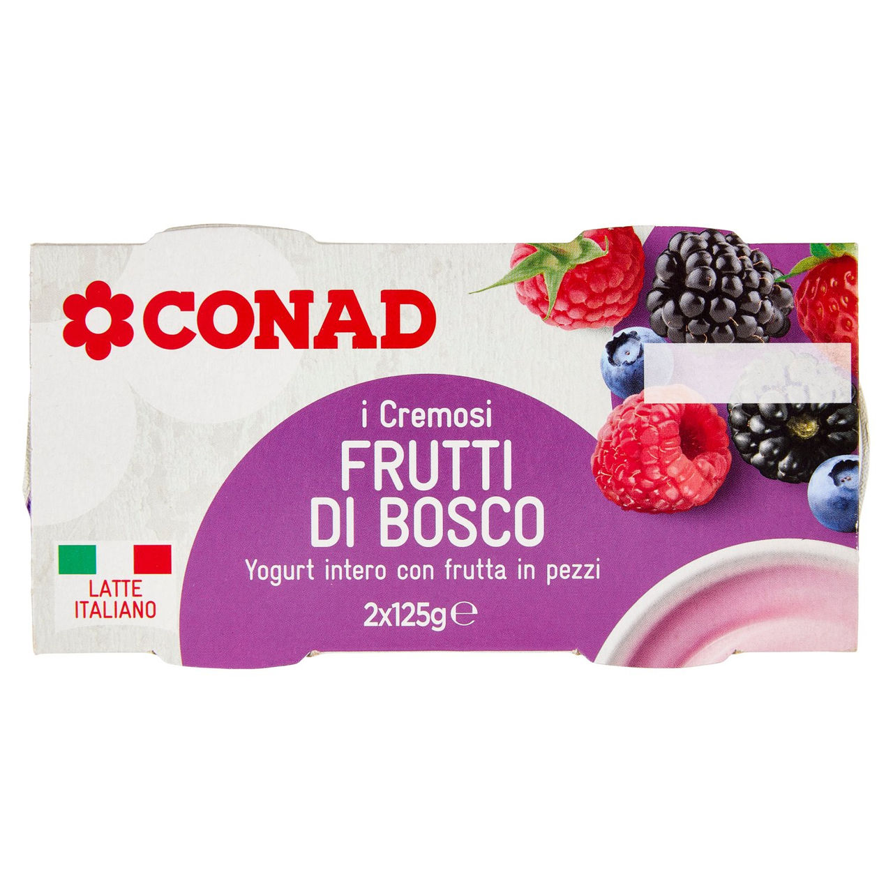 Yogurt Intero ai Frutti di Bosco 2x125g Conad
