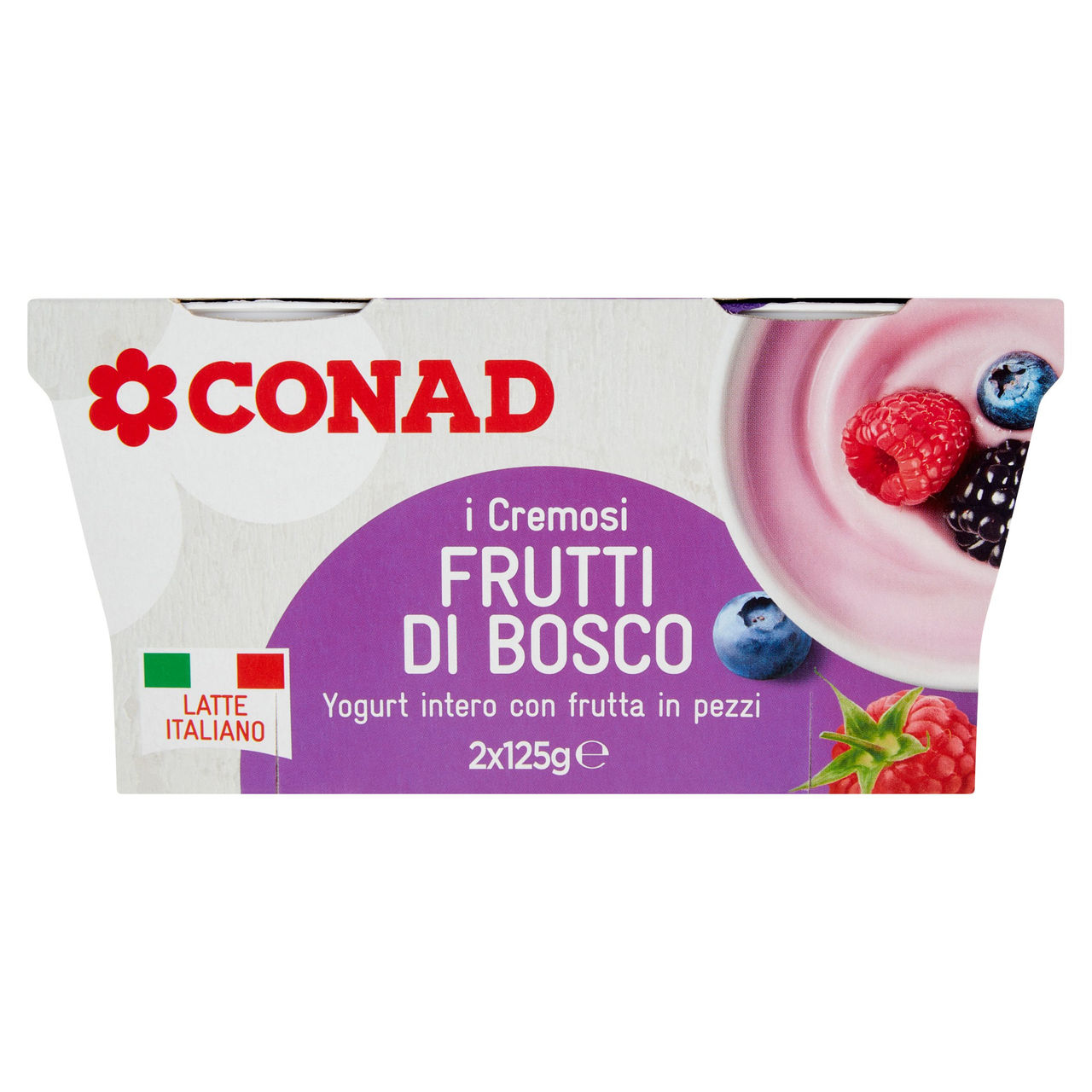 Yogurt Intero ai Frutti di Bosco 2x125g Conad