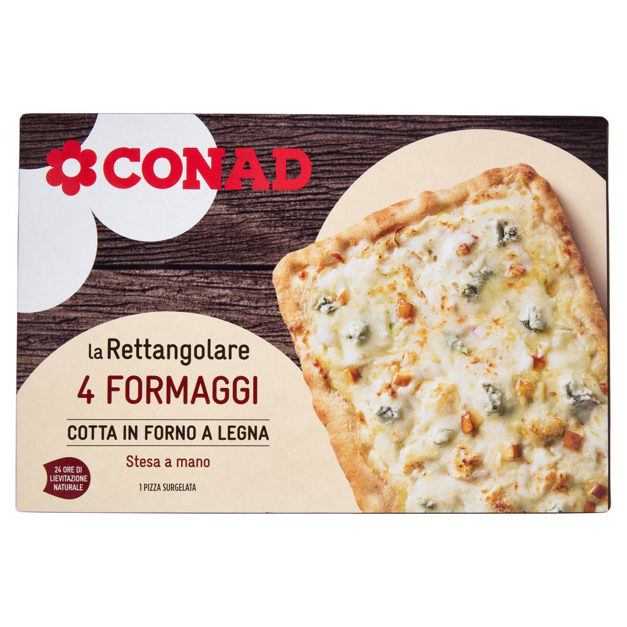 CONAD la Rettangolare 4 Formaggi 1 Pizza Surgelata 365 g