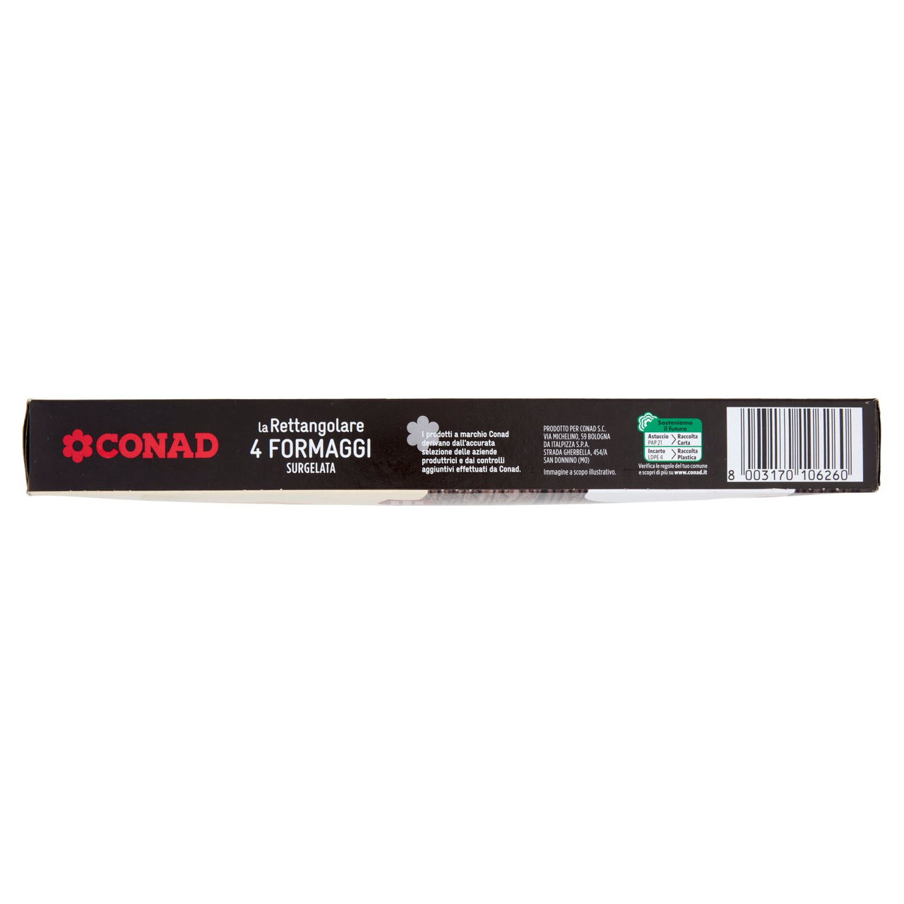 CONAD la Rettangolare 4 Formaggi 1 Pizza Surgelata 365 g