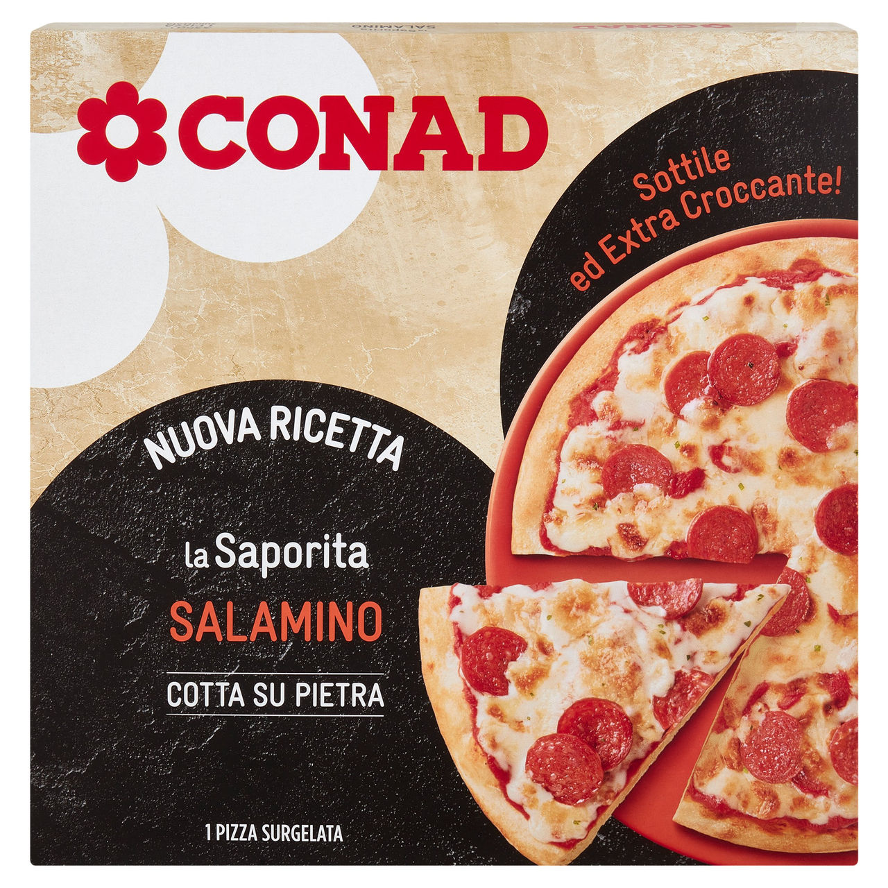 CONAD la Saporita Salamino 1 Pizza Surgelata 335 g