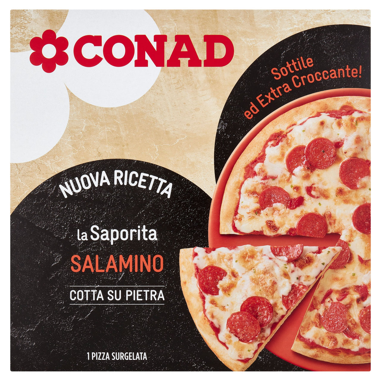 CONAD la Saporita Salamino 1 Pizza Surgelata 335 g