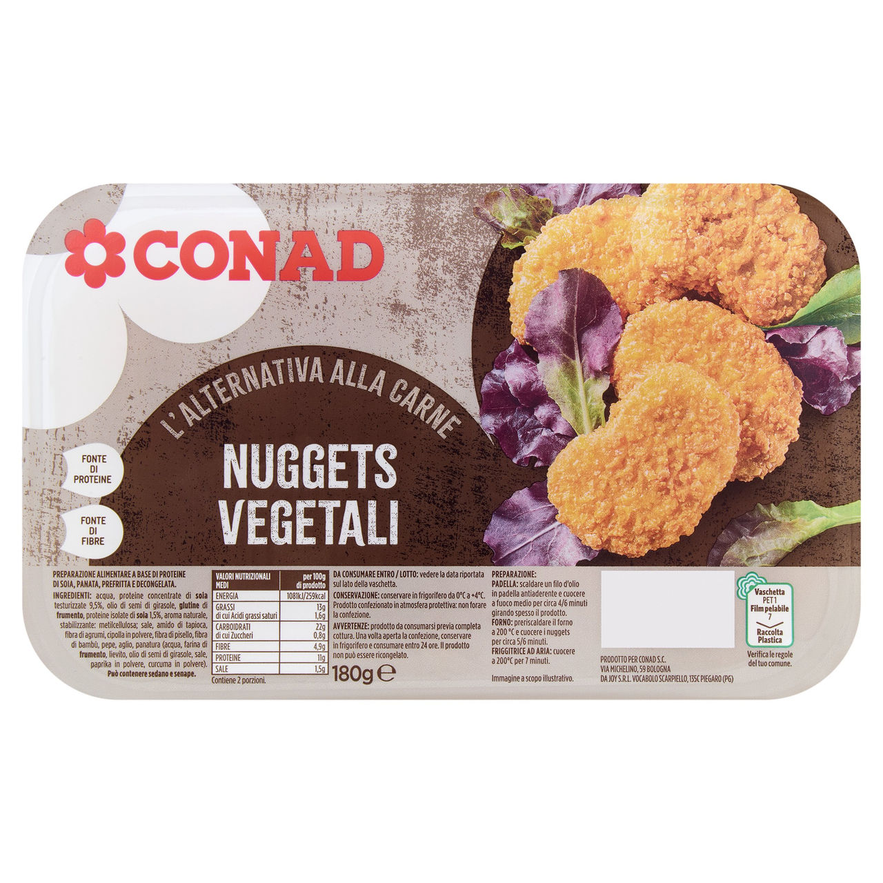 CONAD l'Alternativa alla Carne Nuggets Vegetali 180 g