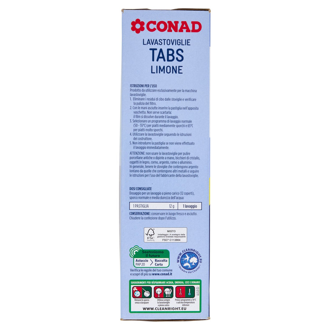 CONAD Lavastoviglie Tabs Limone 100 x 12 g