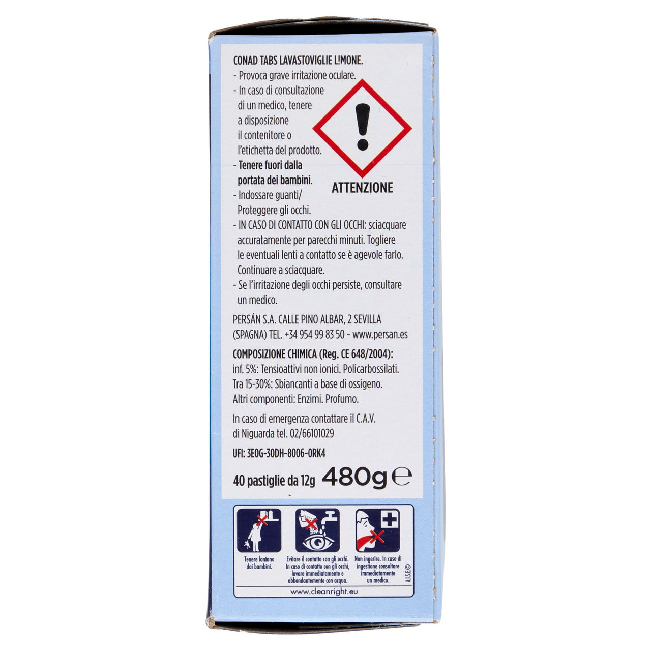 CONAD Lavastoviglie Tabs Limone 40 x 12 g