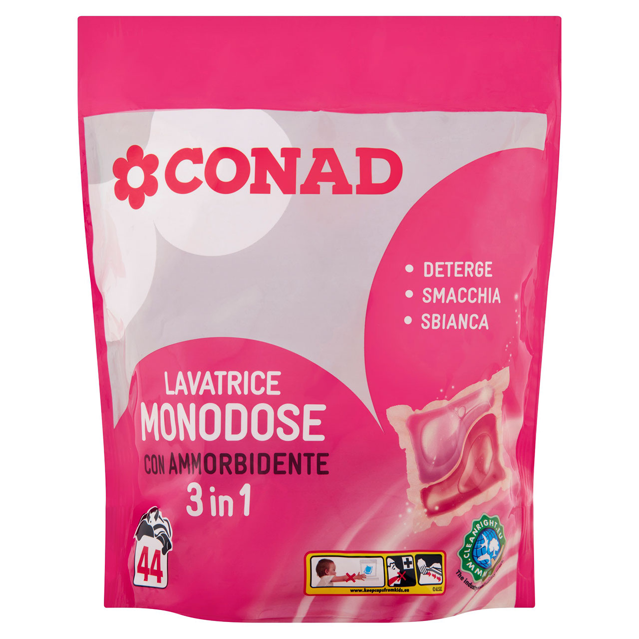 Lavatrice Monodose con Ammorbidente 3 in 1 Conad