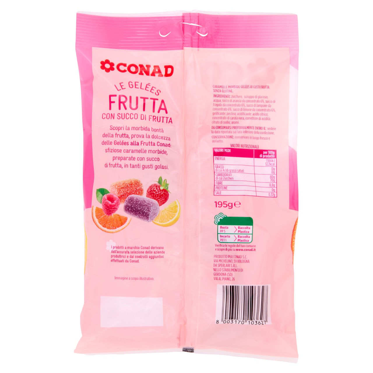 CONAD Le Gelées Frutta con Succo di Frutta 195 g