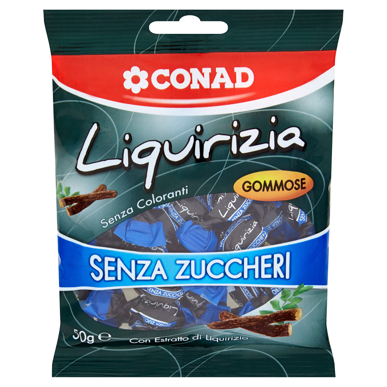 CONAD Le Gommose Liquirizia Senza Zuccheri 50 g