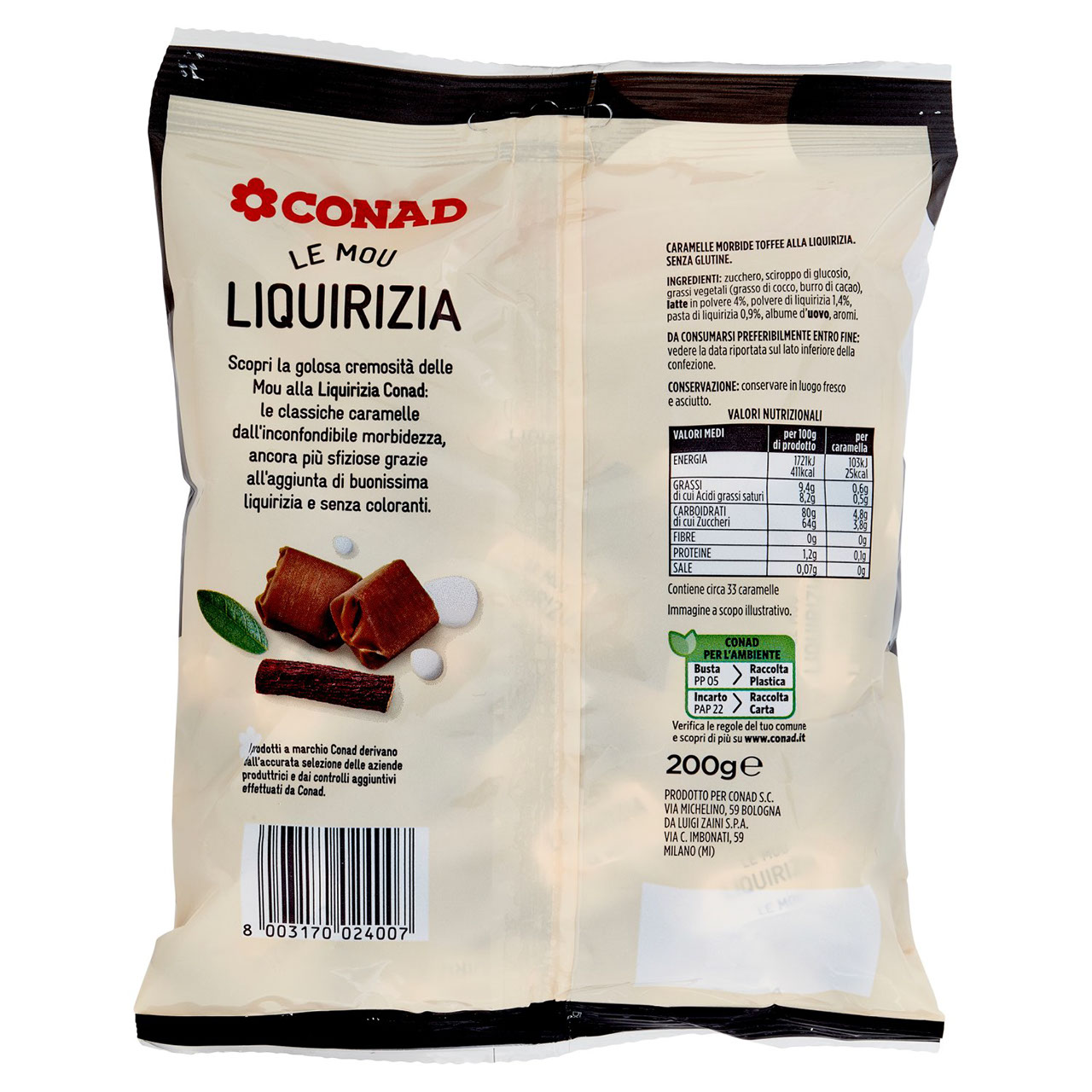 Le Mou Liquirizia 200 g Conad in vendita online