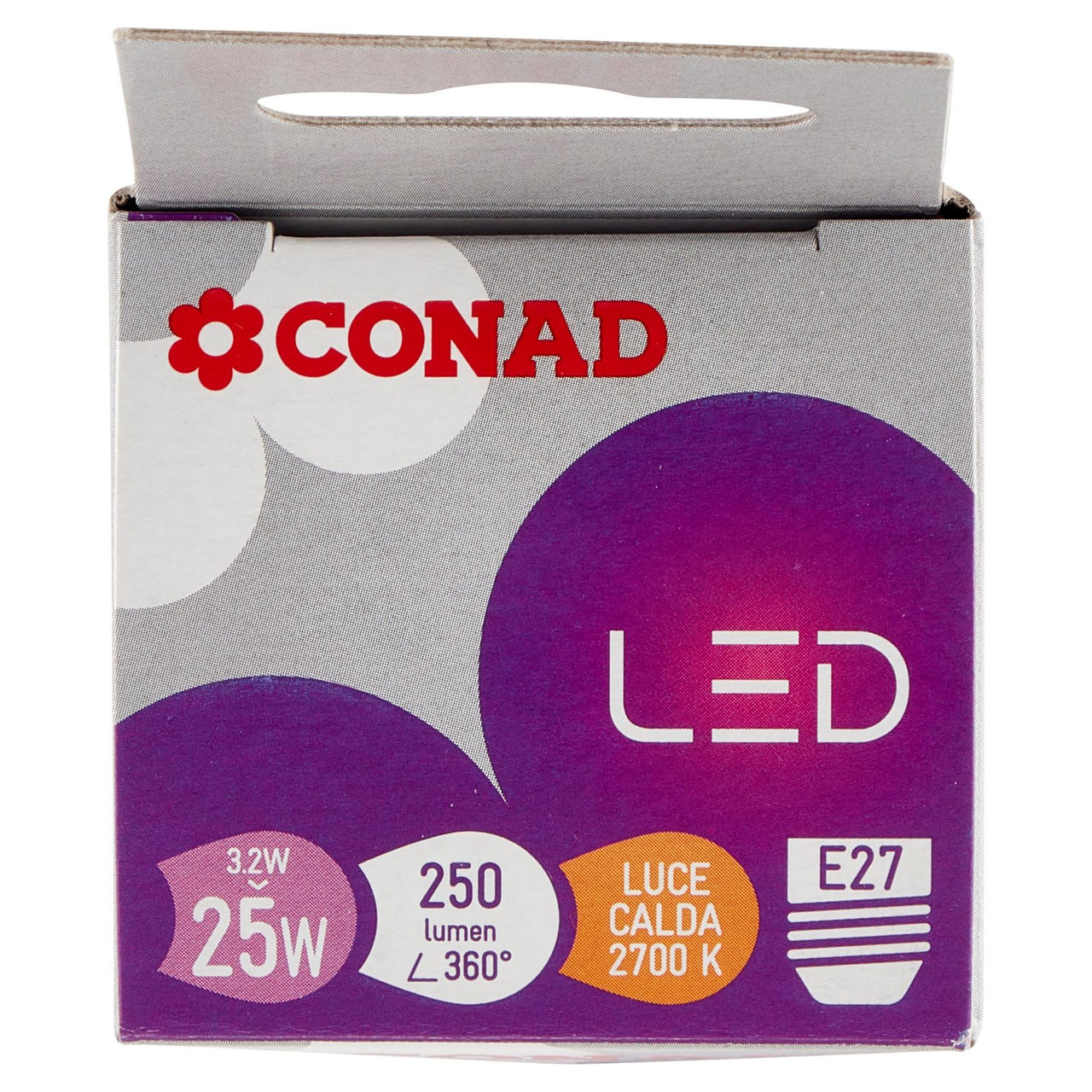 CONAD Led 3.2W 250 Lumen E27 Luce Calda
