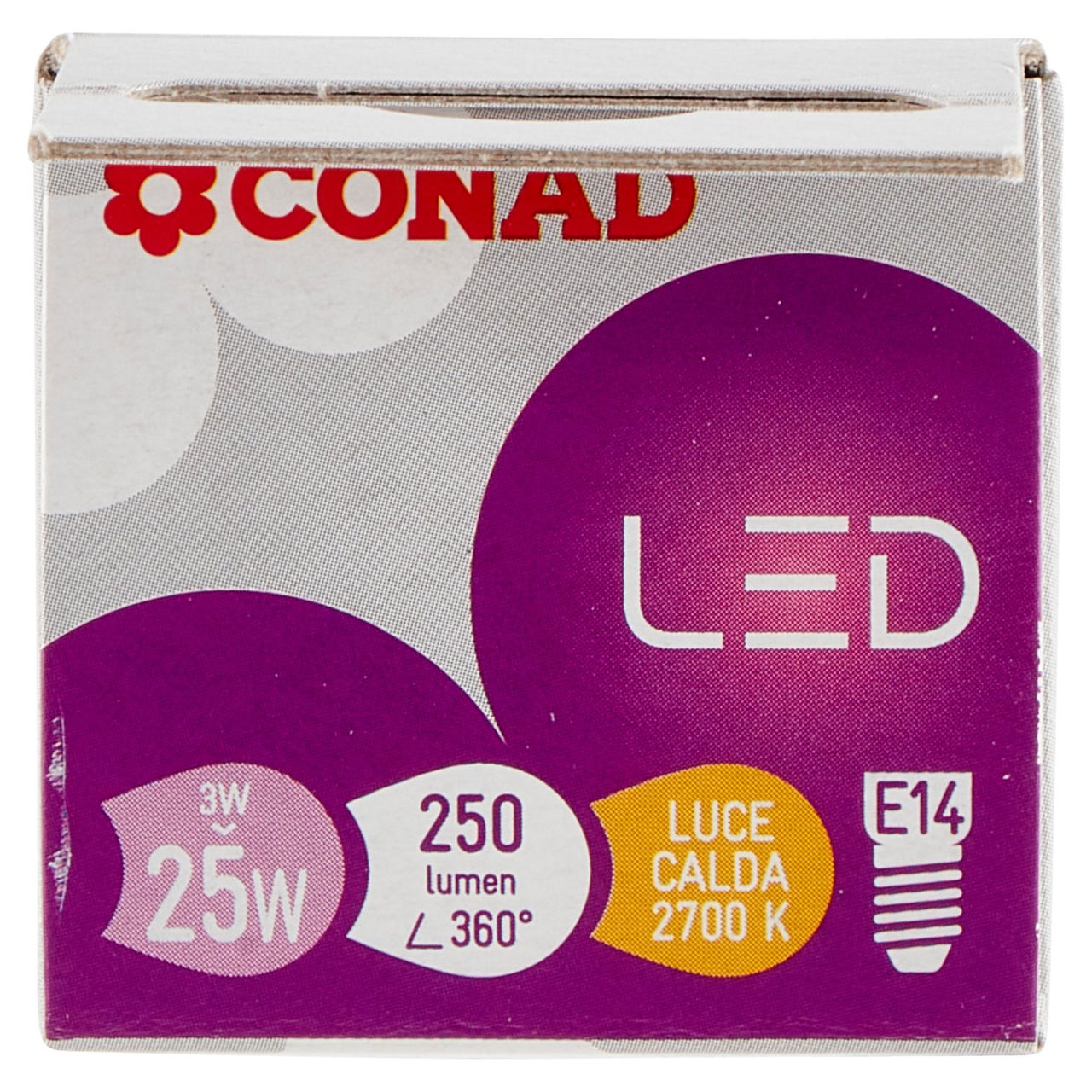 CONAD Led 3W 250 Lumen E14 Luce Calda