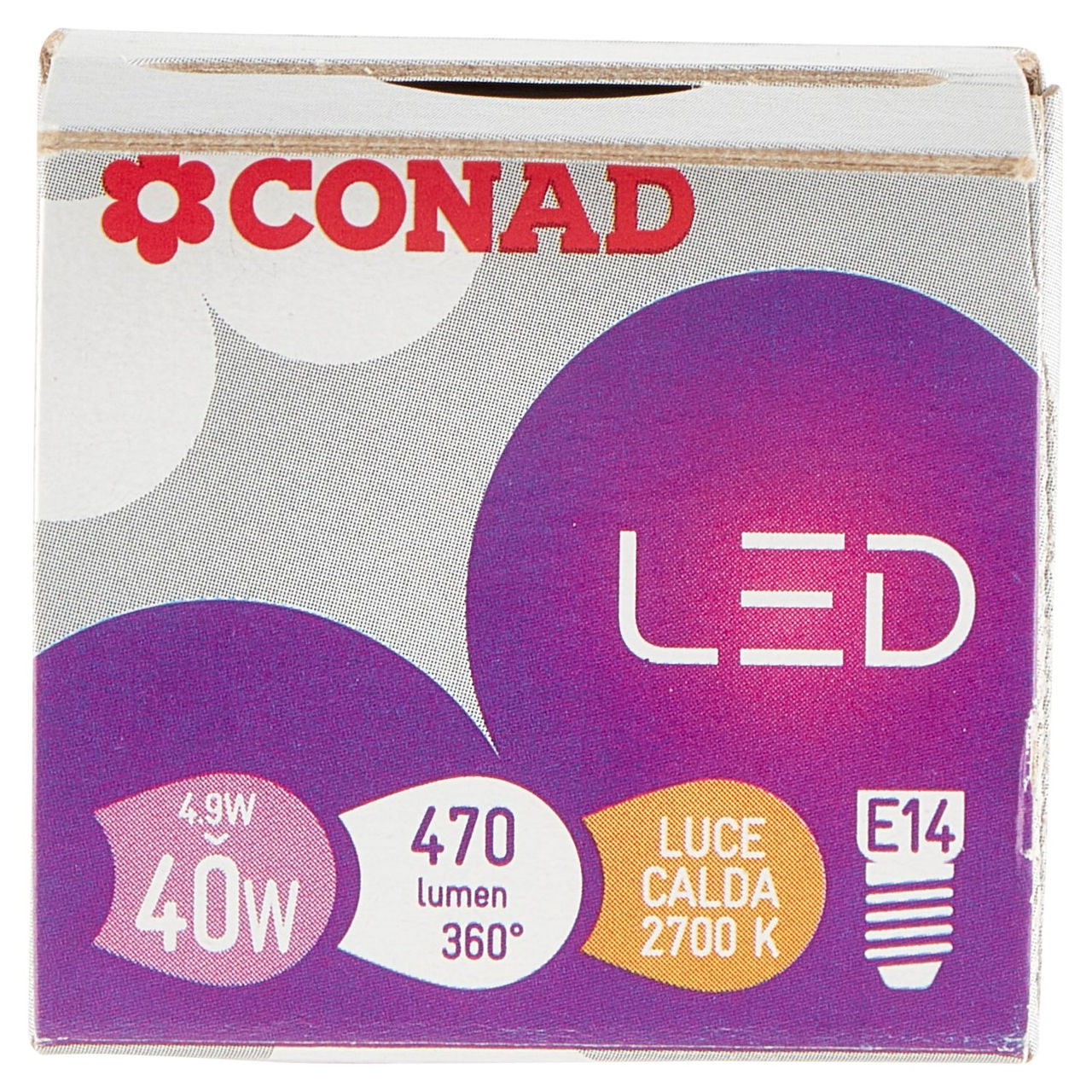 CONAD Led 4,9W 470 Lumen E14 Luce Calda