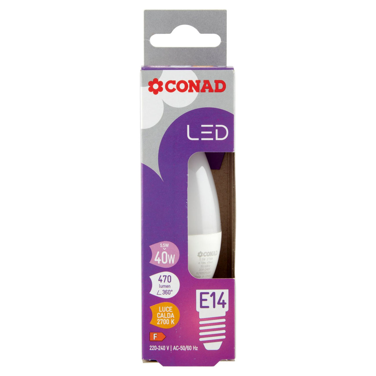 CONAD Led 5.5W 470 Lumen E14 Luce Calda