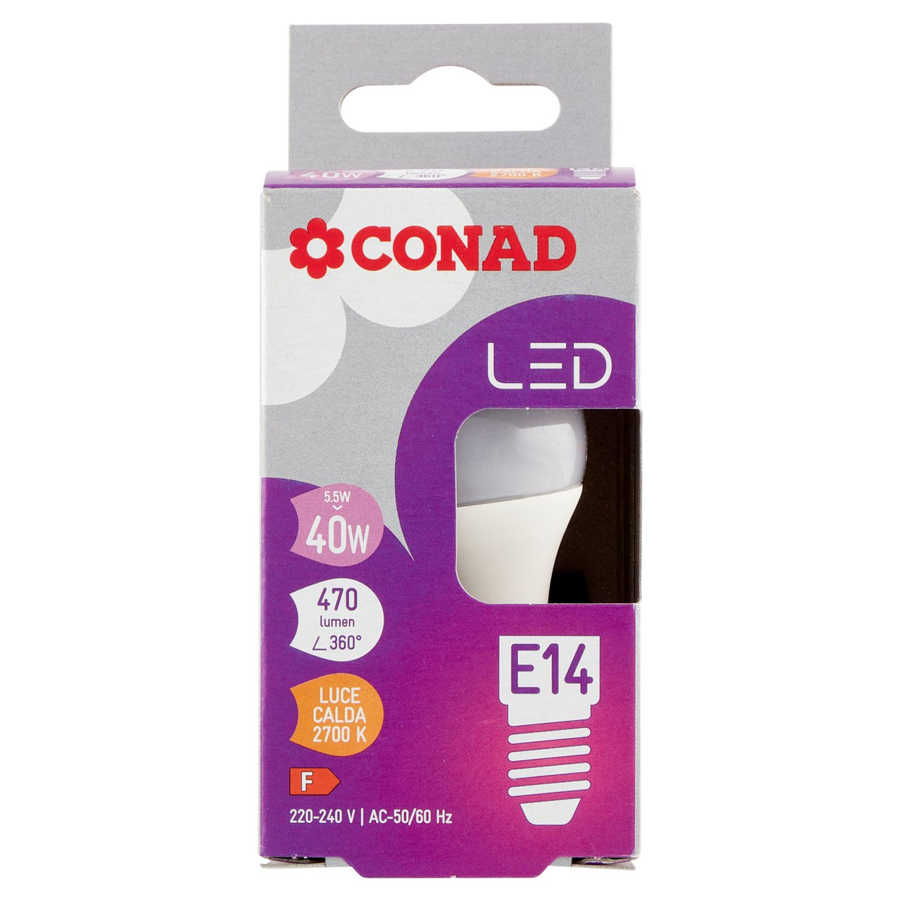 CONAD Led 5.5W 470 Lumen E14 Luce Calda