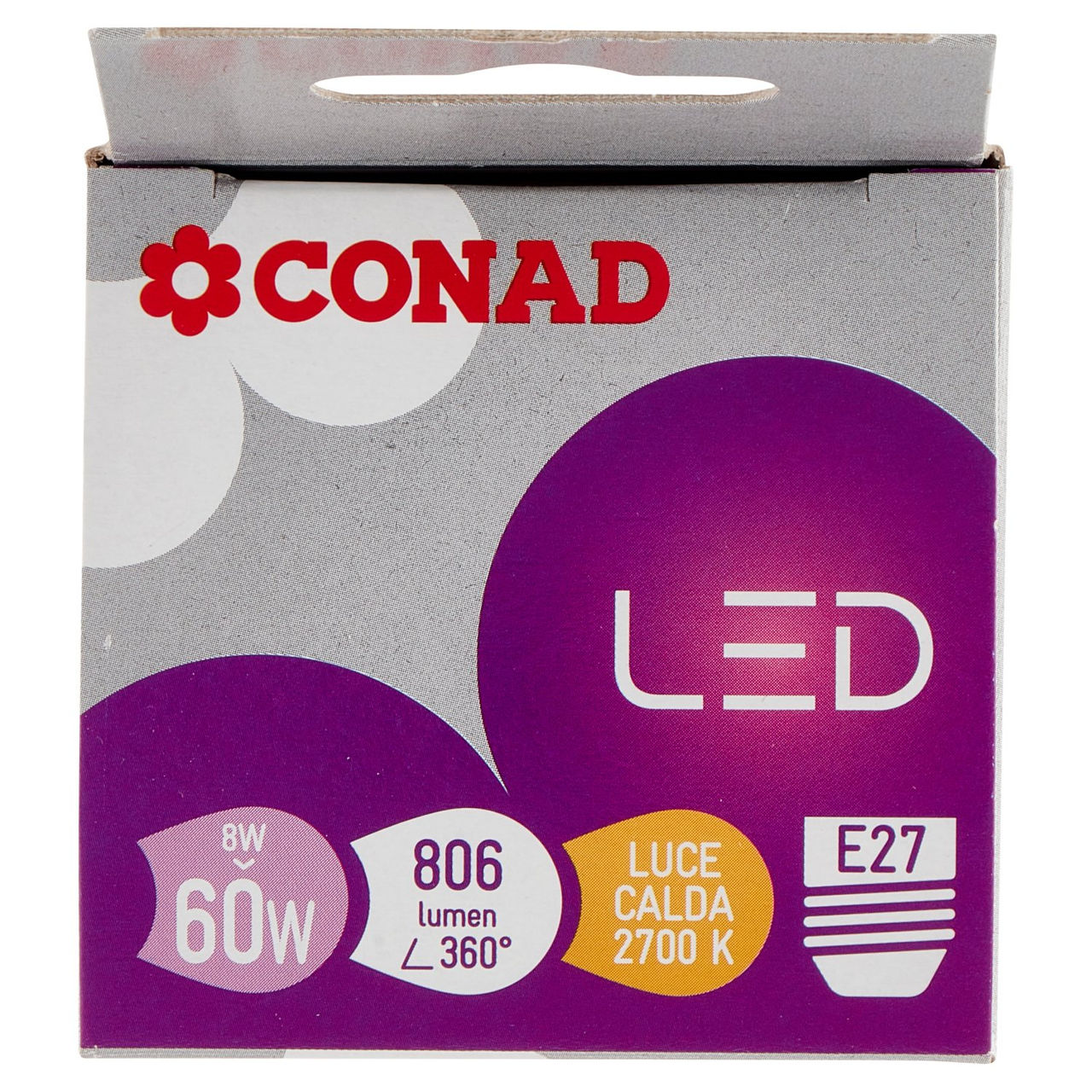 CONAD Led 8W 806 Lumen E27 Luce Calda