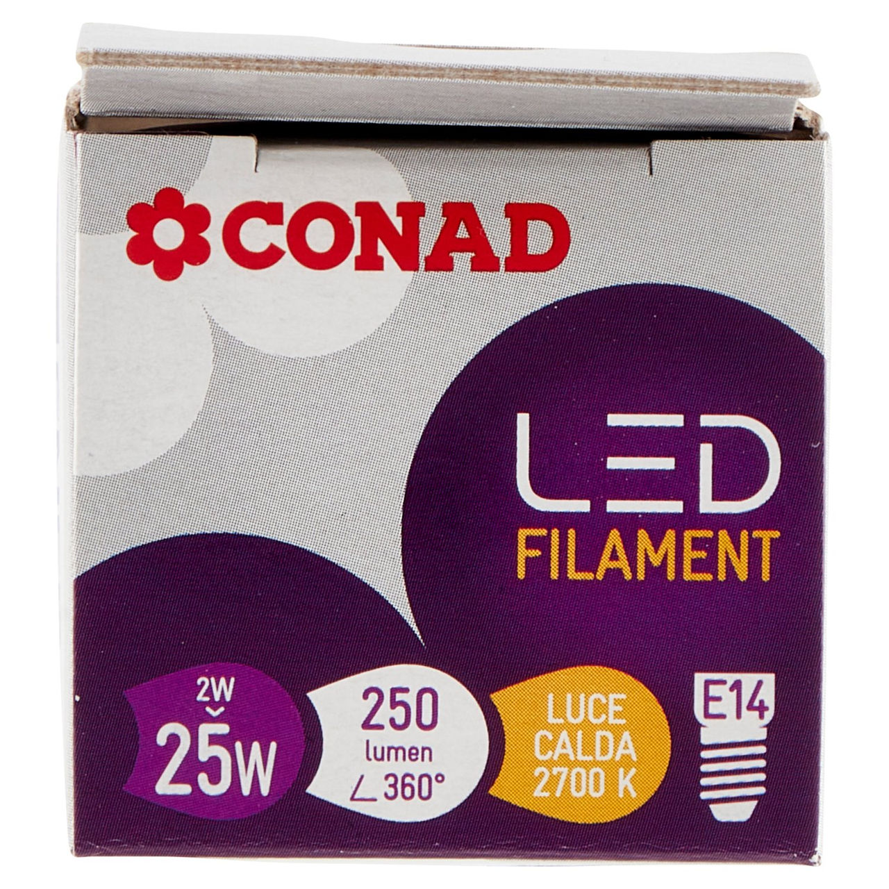CONAD Led Filament 25W 250 Lumen E14 Luce Calda