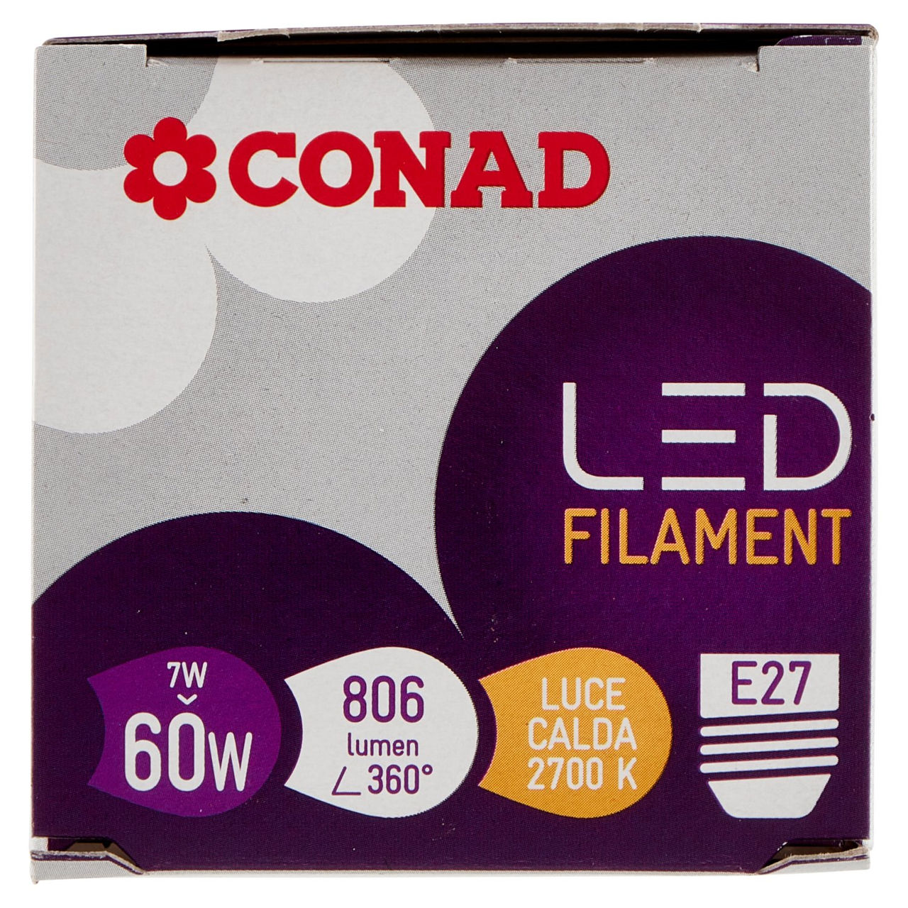 CONAD Led Filament 7W 806 Lumen E27 Luce Calda