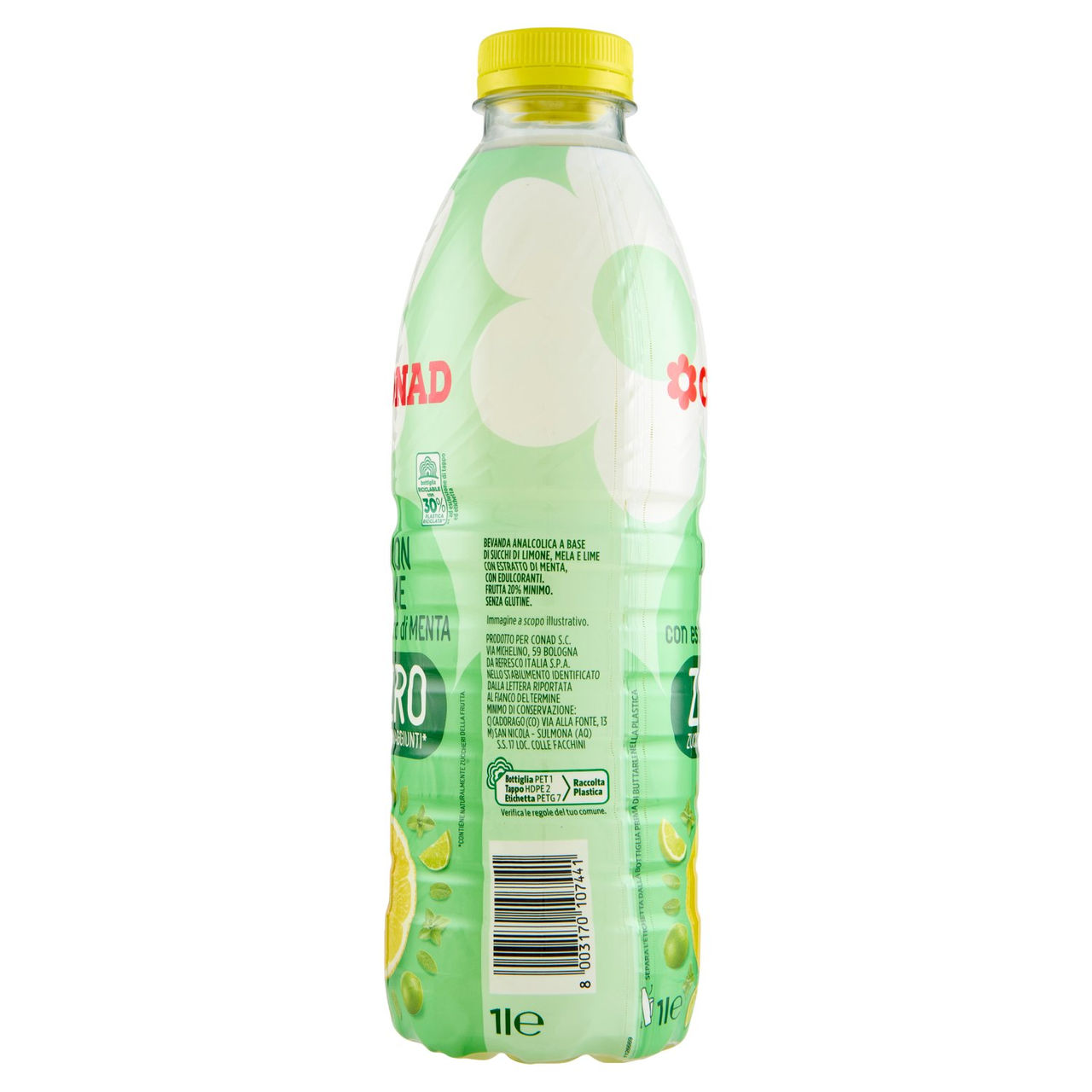 CONAD Lemon Lime con estratto di Menta Zero Zuccheri Aggiunti* 1 l