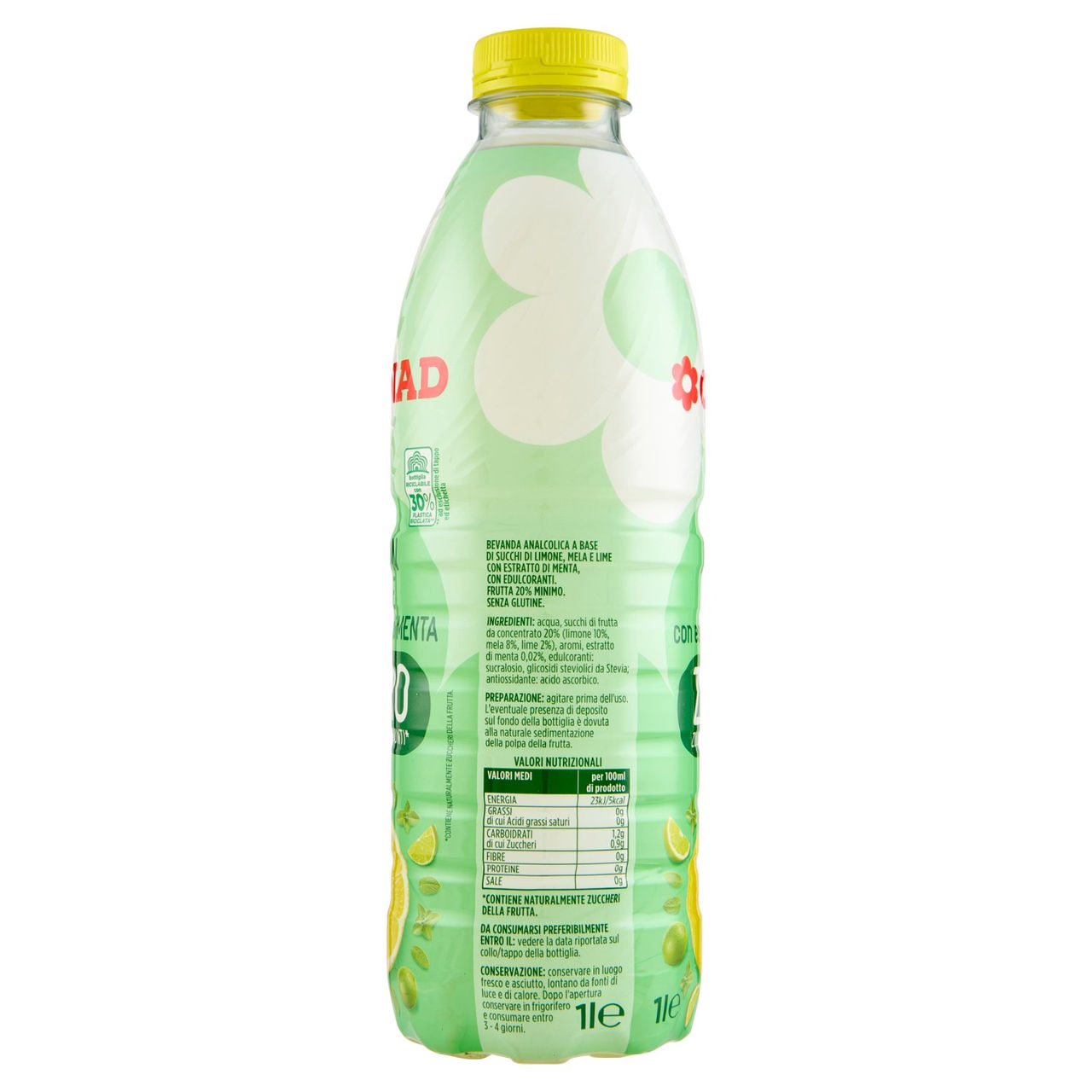 CONAD Lemon Lime con estratto di Menta Zero Zuccheri Aggiunti* 1 l