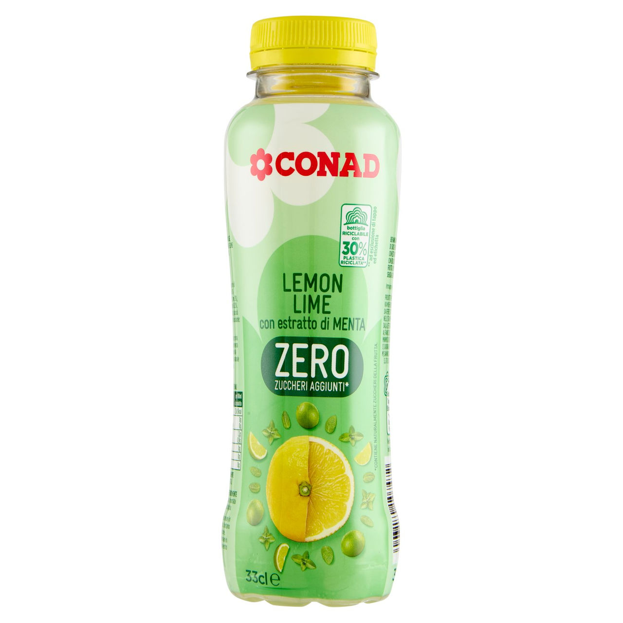 CONAD Lemon Lime con estratto di Menta Zero Zuccheri Aggiunti* 33 cl