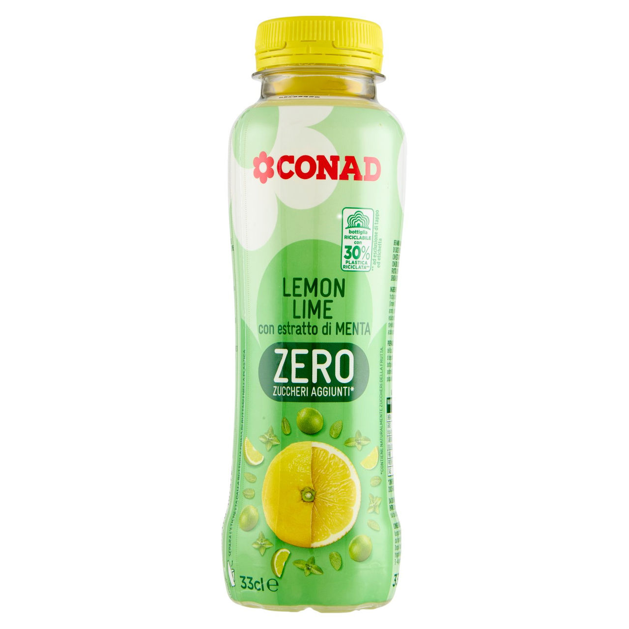 CONAD Lemon Lime con estratto di Menta Zero Zuccheri Aggiunti* 33 cl