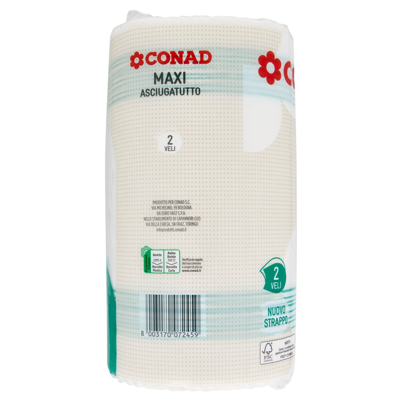 Asciugatutto Industriale Papernet Ecolabel - 800 strappi - 2 veli Conf