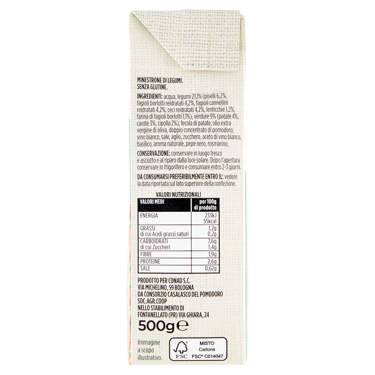 Minestrone di legumi 500 g Conad in vendita online