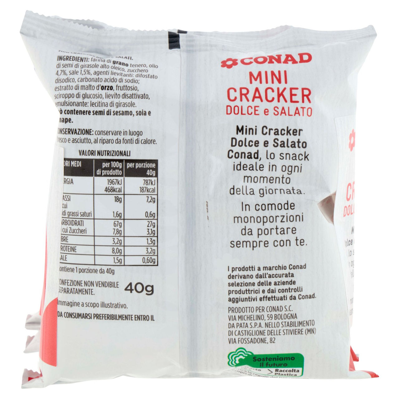 CONAD Mini Cracker Dolce e Salato 5 x 40 g