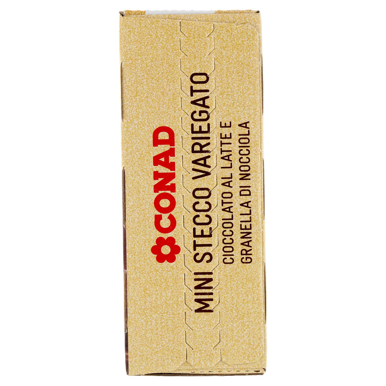 CONAD Mini Stecco Variegato Cioccolato al Latte e Granella di Nocciola 6 x 50 g