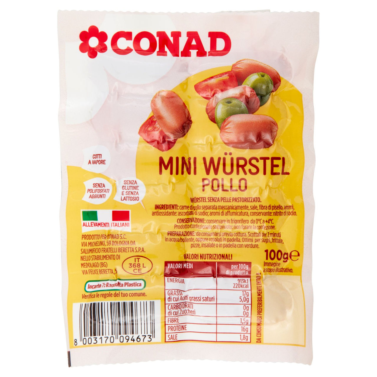 CONAD Mini Würstel Pollo 100 g