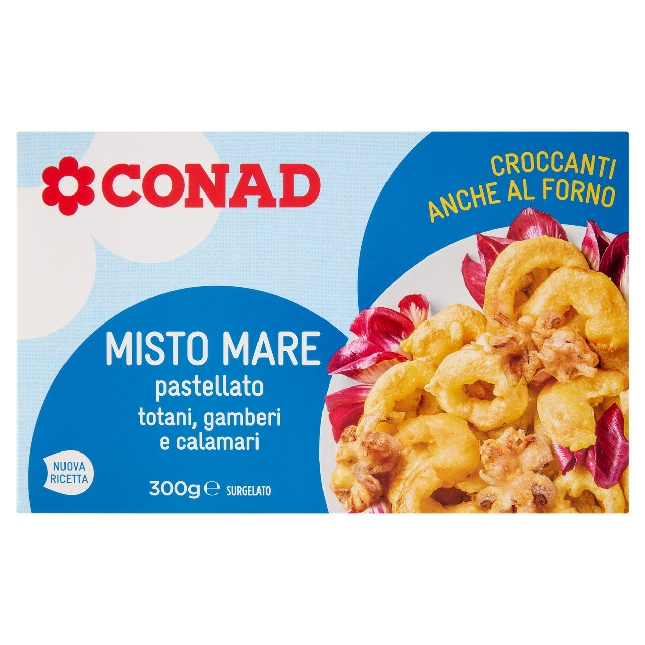 CONAD Misto Mare pastellato totani, gamberi e calamari Surgelato 300 g